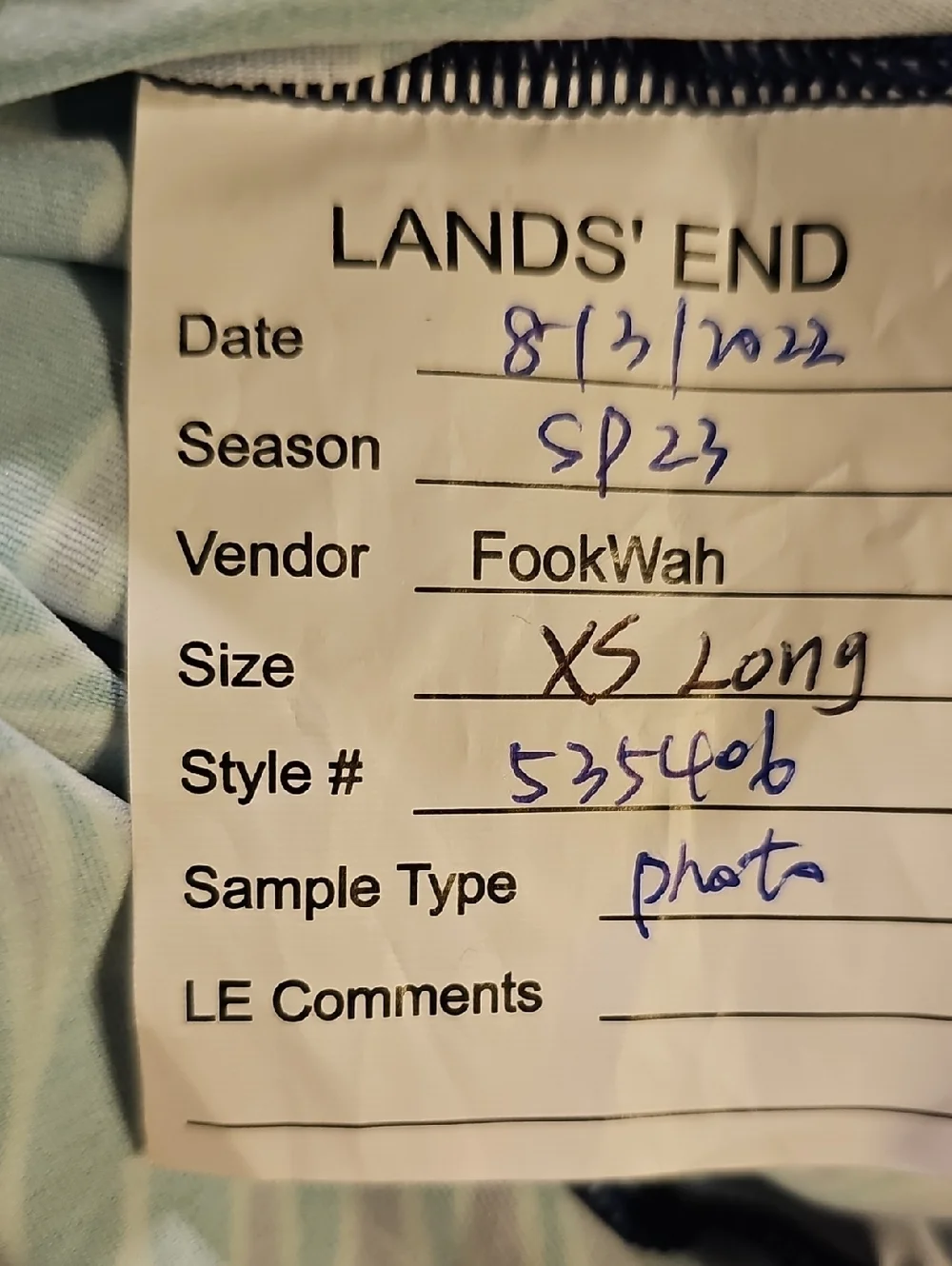 Lands' End Tankini Women's Swim Size XS Green Blue